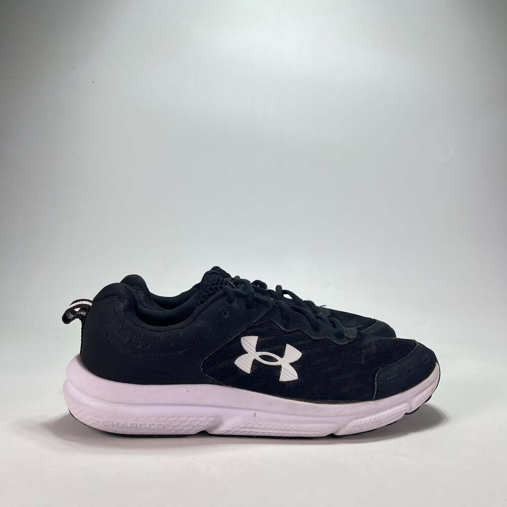 Under Armour UA Charged Assert 10 Black White Sneaker Running Men's Size 10.5